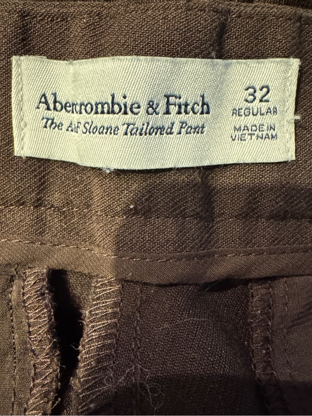 ABERCROMBIE Sloane Tailored Wide Leg Pant Dark Brown US 32 Like new - Picture 7 of 7